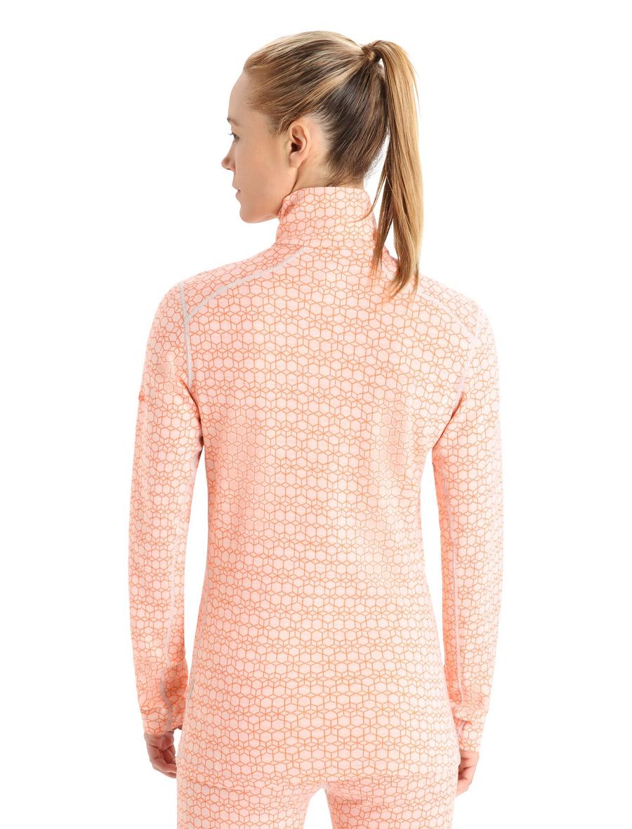 Snow / Flash Icebreaker Merino 250 Vertex Long Sleeve Half Zip Alpine Geo Women's Base Layers | AU 1837FDNM